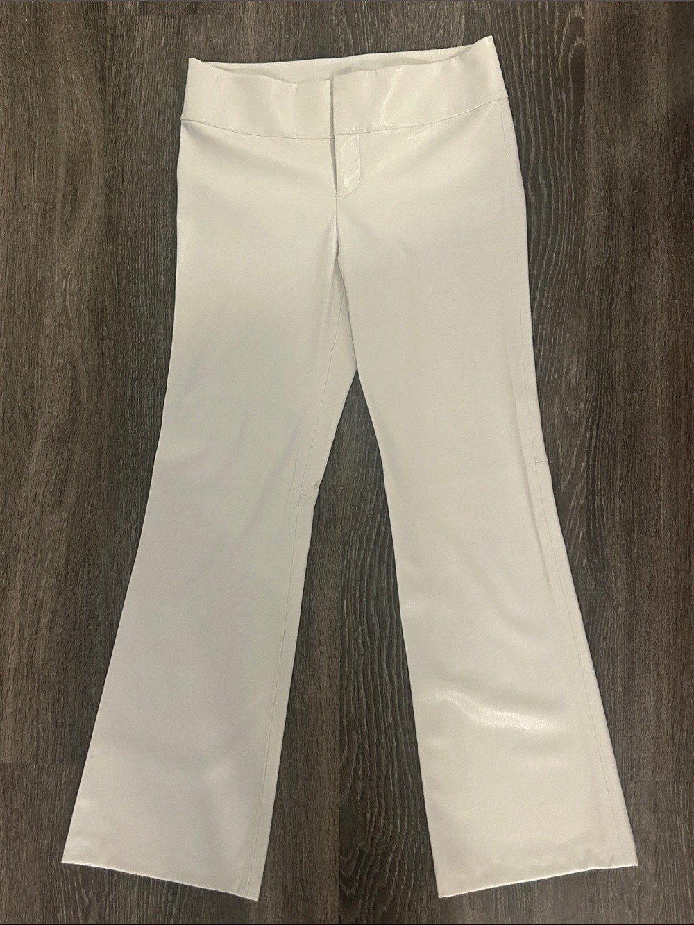Alice + Olivia White Vegan Leather Pants - Size 8